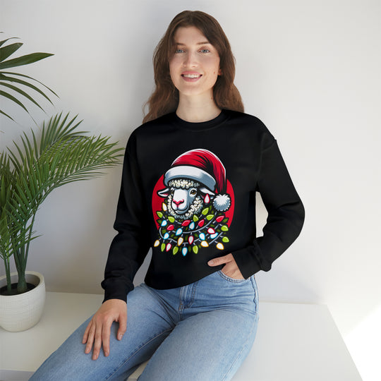 Sheep Christmas Lights Unisex Sweatshirt - Wave Fusions