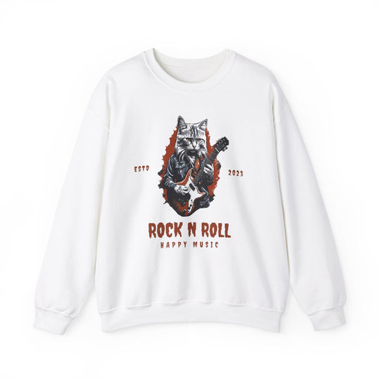 Rock N Roll Cat Guitarist Sweatshirt- Happy Tunes