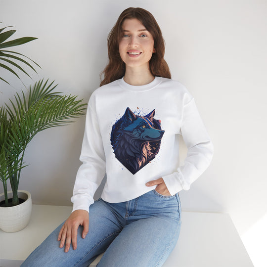 Lone Wolf Majesty Sweatshirt- Vibrant Wilderness