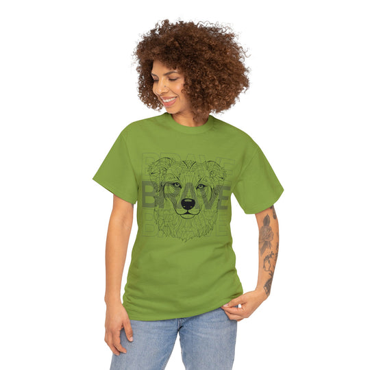 Brave Dog Tribal Canine T Shirt - Mythical Mutt