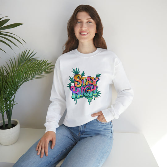 Stay High Unisex Heavy Blend™ Crewneck Sweatshirt - Wave Fusions