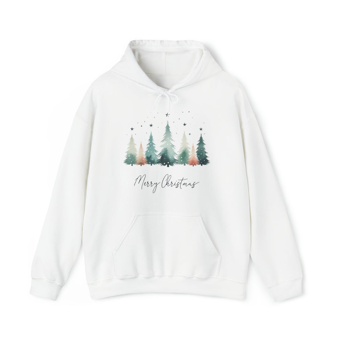 Star & Snow Cute Christmas Trees Unisex Hoodie - Wave Fusions