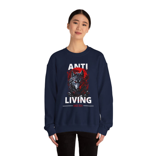 Anti-Living Wolf Sweatshirt - Dark Rebel Attire