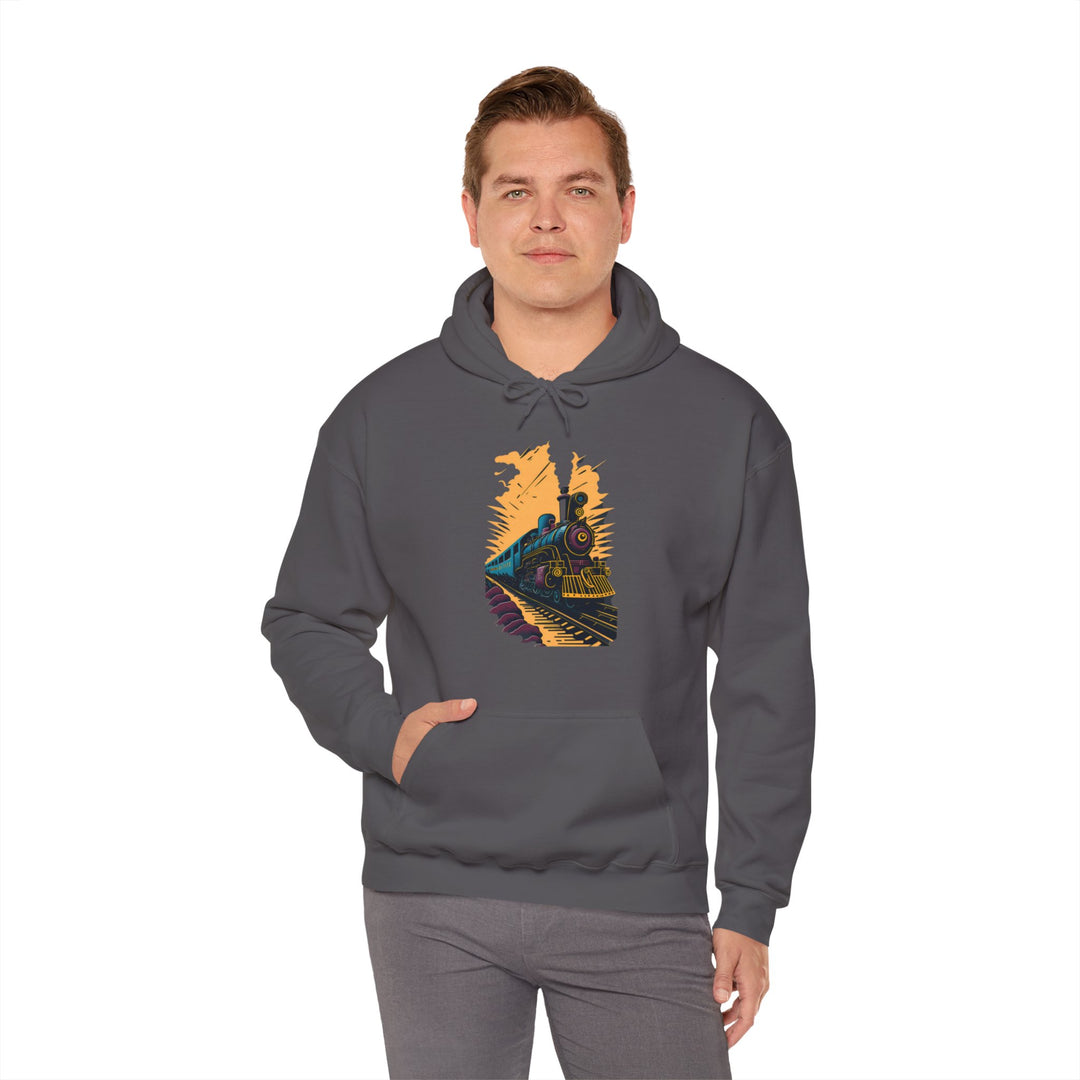 Vintage Train Railroad Journey Hoodie - Journey Through Time