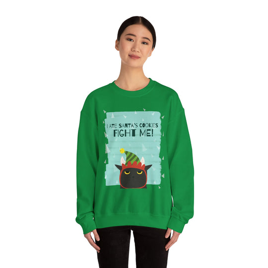 I Ate Santa's Cookies Funny Cat Sweatshirt