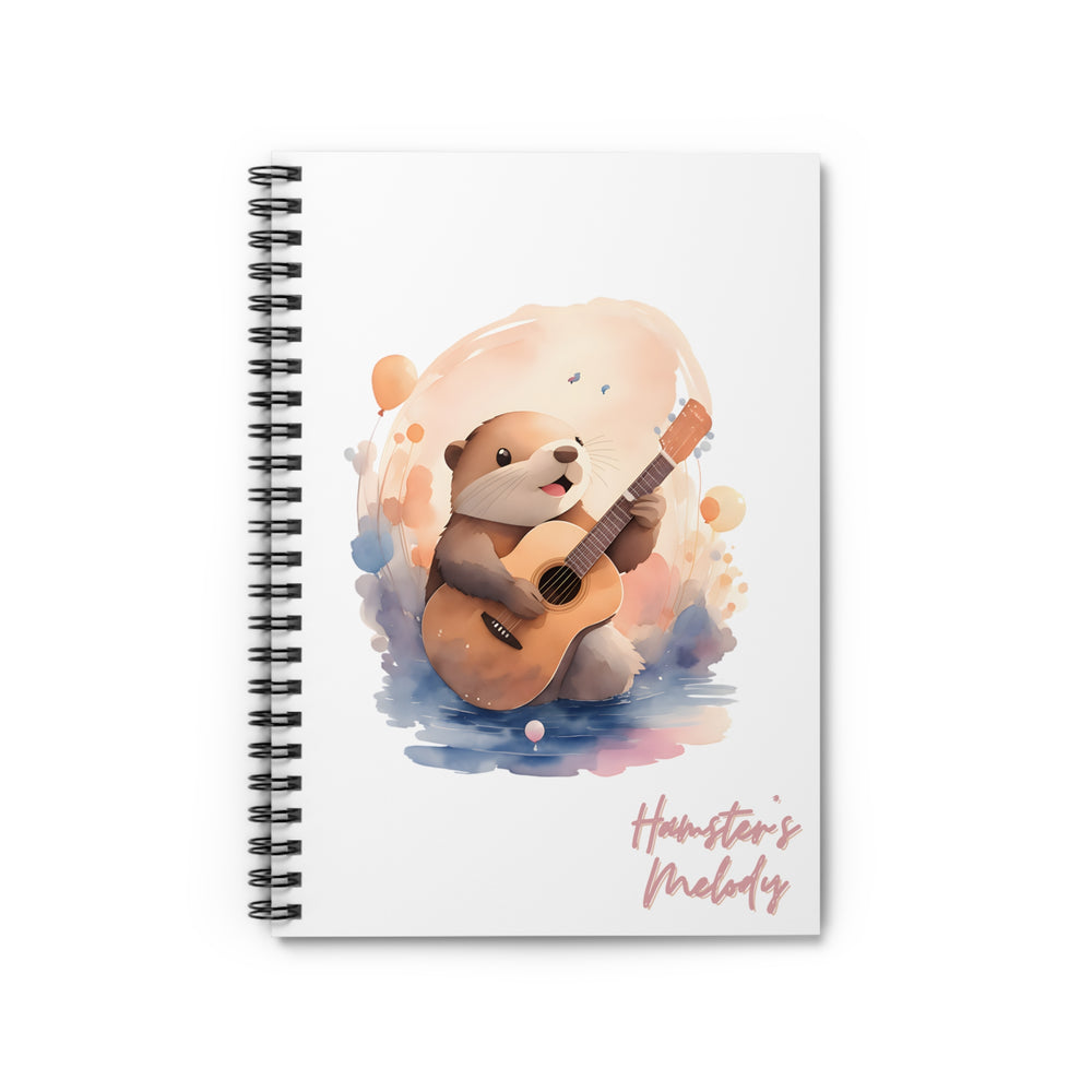 Hamster with Guitar Spiral Notebook - Ruled Line - Wave Fusions