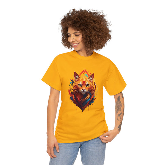 Flame Spirit Cat T-Shirt - Wildfire Whiskers