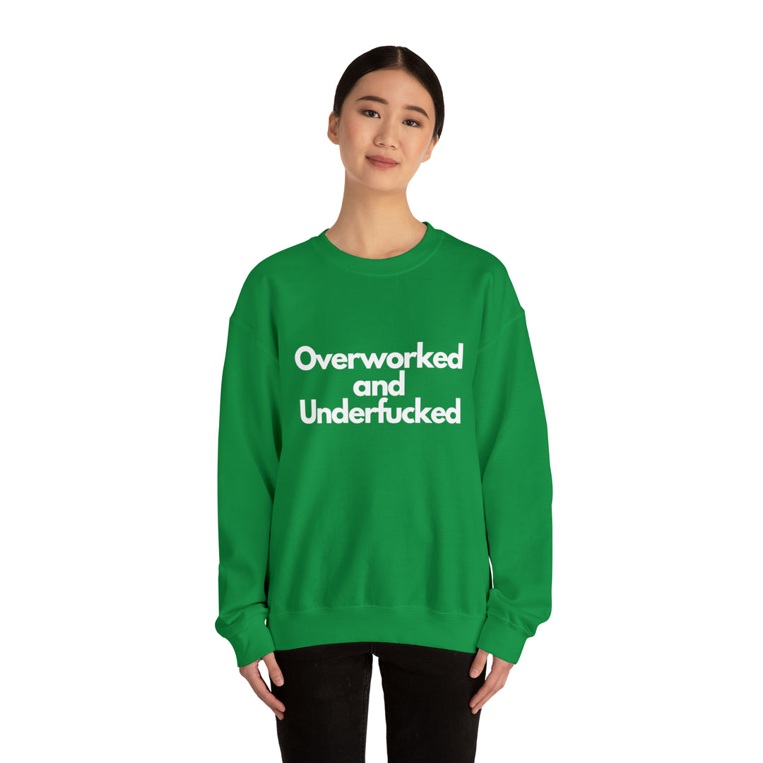 Overworked and Underfucked Unisex Heavy Blend™ Crewneck Sweatshirt - Wave Fusions