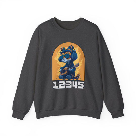 Guitar Cat Sweatshirt - Rhythmic Feline