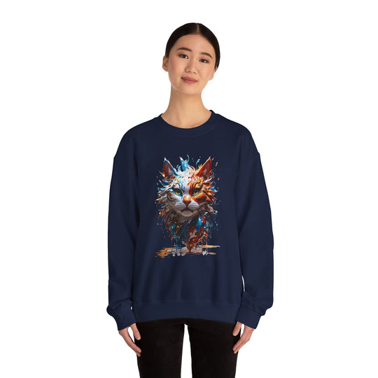 Marine Meow Aqua Purr Sweatshirt - Cat Splash