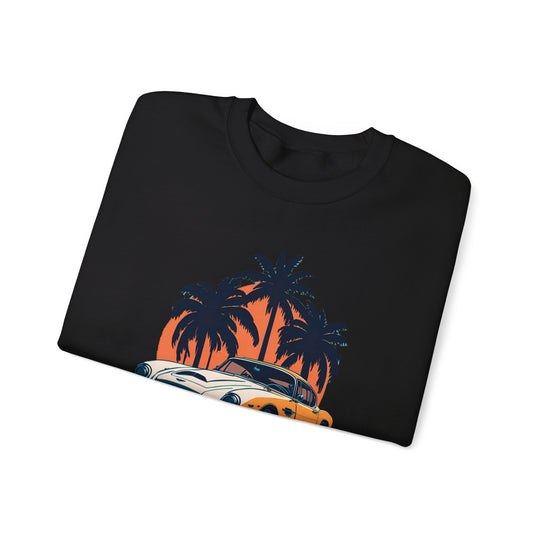 Drive in Paradise Classic Car Tropical Sweatshirt - Classic Sports Car Series