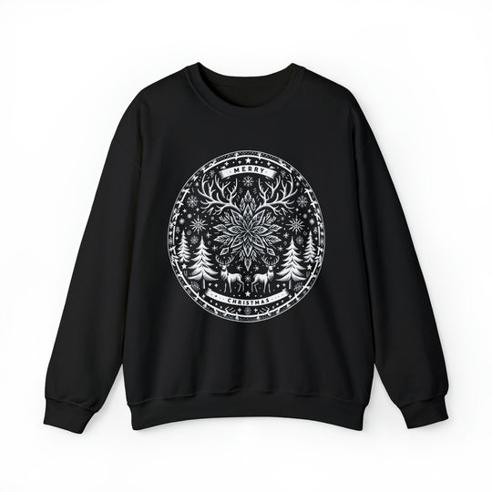 Snowflake Majesty Christmas Medallion Unisex Sweatshirt - Wave Fusions