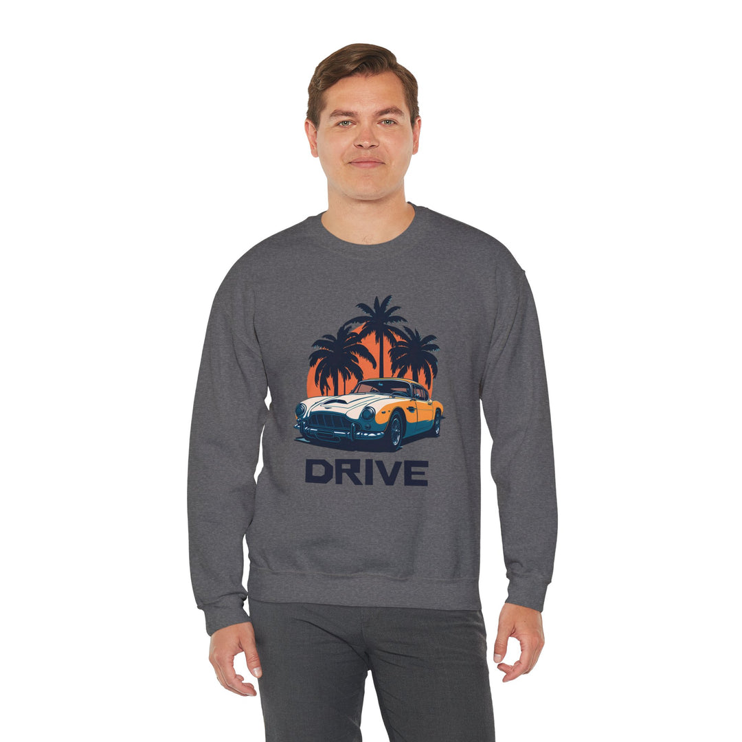 Drive in Paradise Classic Car Tropical Sweatshirt - Classic Sports Car Series