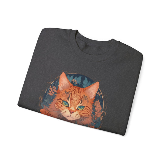 Garden Gaze Cat Petals and Paws Sweatshirt - Blooming Cat