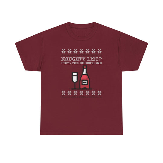 Naughty Champagne Holiday Tee