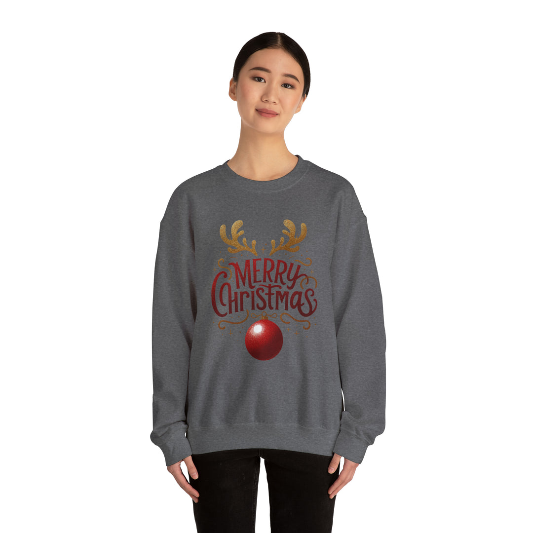 Deer Antlers Merry Christmas Unisex Sweatshirt - Wave Fusions