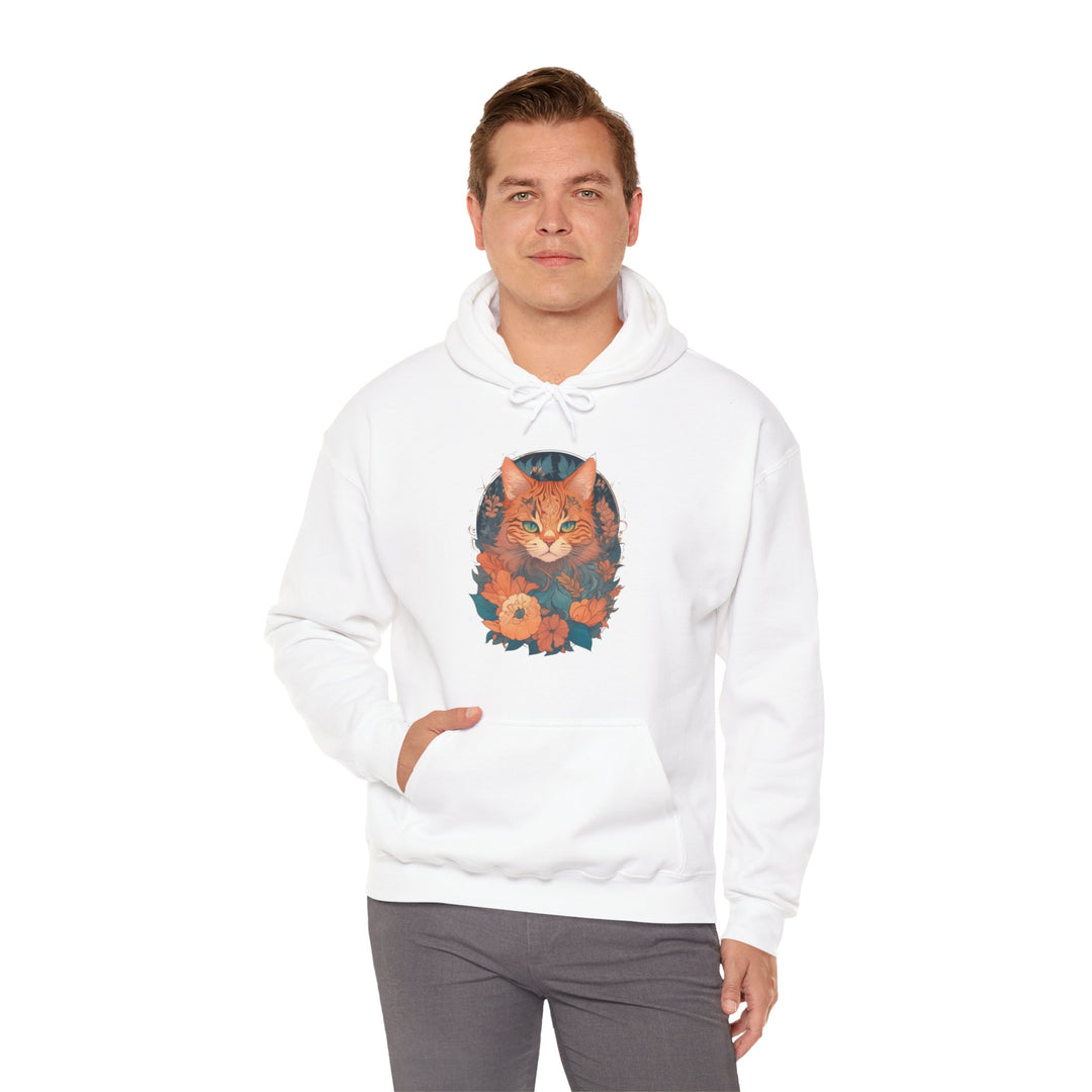 Garden Gaze Cat Petals and Paws Hoodie - Blooming Cat