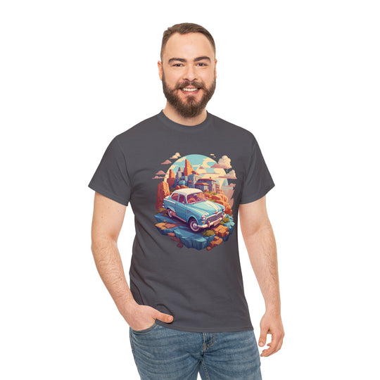 Vintage Car Sky City T-shirt - Vintage City Fashion