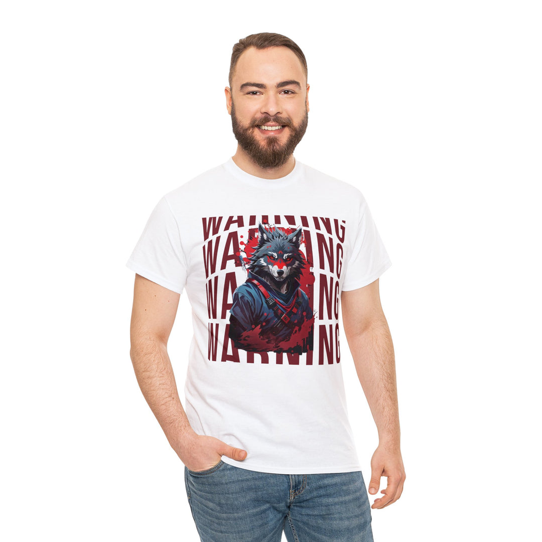 Warning! Warrior Wolf T-shirt - Majestic Wolf