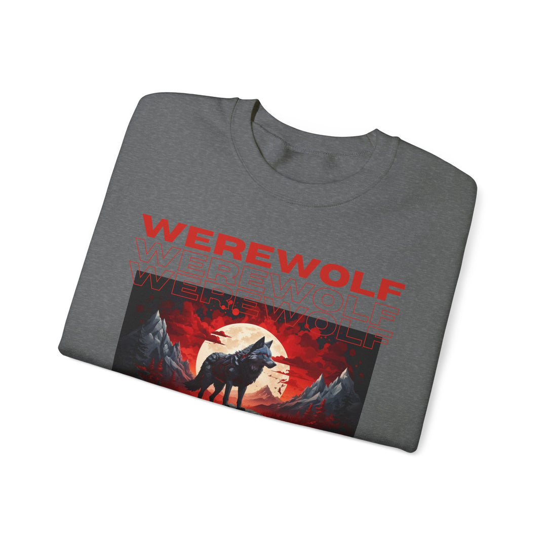 Blood Moon Werewolf Sweatshirt- Moonlit Mountain Lore