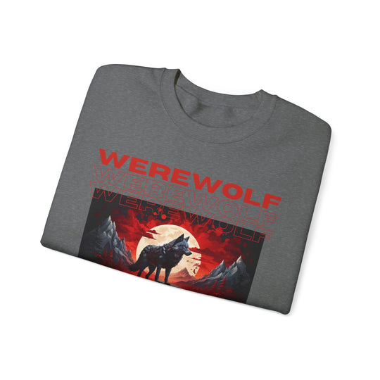 Blood Moon Werewolf Sweatshirt- Moonlit Mountain Lore