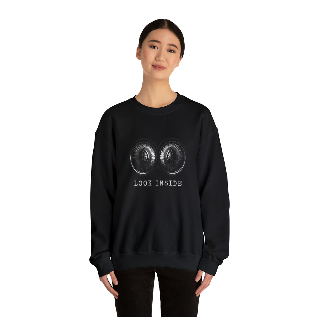 Look Inside Unisex Heavy Blend™ Crewneck Sweatshirt - Wave Fusions