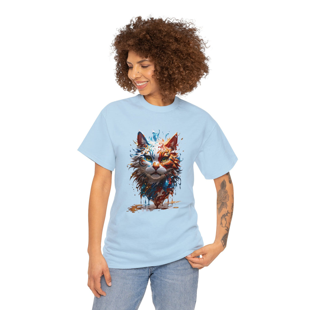 Marine Meow Aqua Purr T-shirt - Cat Splash