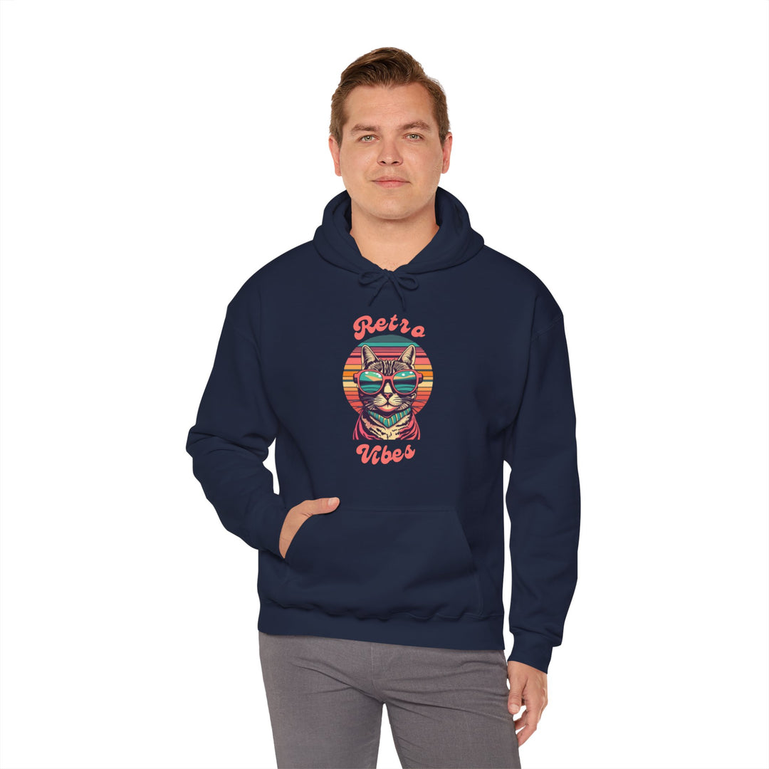 Cool Cat Retro Vibes Hoodie  - Retro Radiance Edition