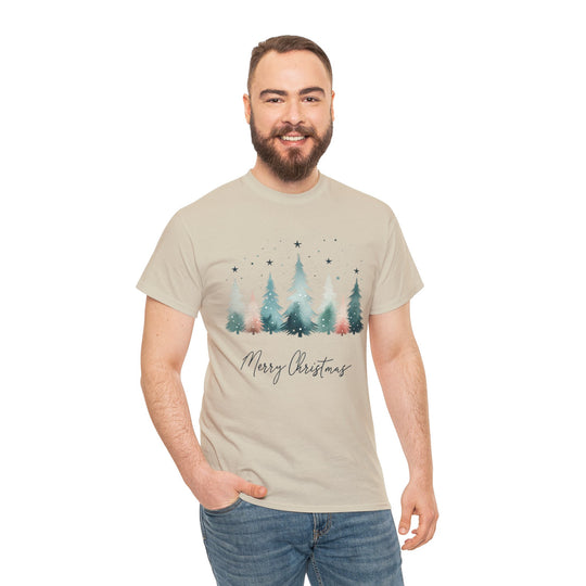 Star & Snow Cute Christmas Trees Unisex T Shirt - Wave Fusions