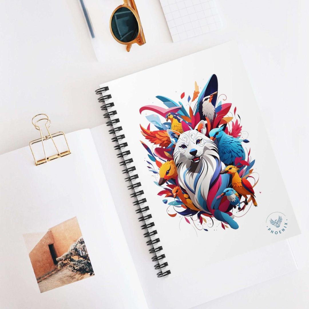 Dog and Phoenix Spiral Notebook - Ruled Line