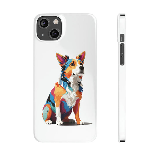 Sitting Dog Slim Phone Case - Wave Fusions