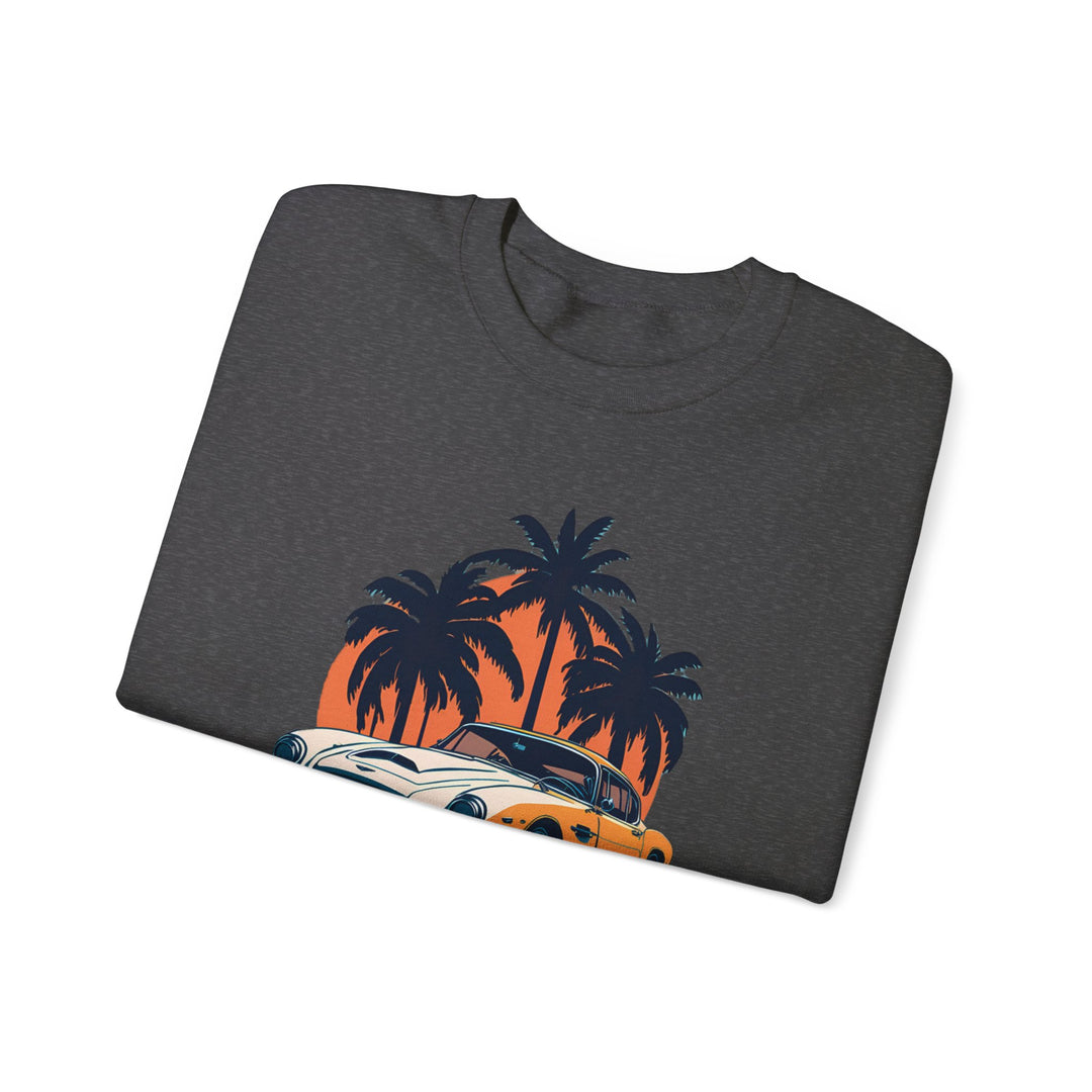 Drive in Paradise Classic Car Tropical Sweatshirt - Classic Sports Car Series