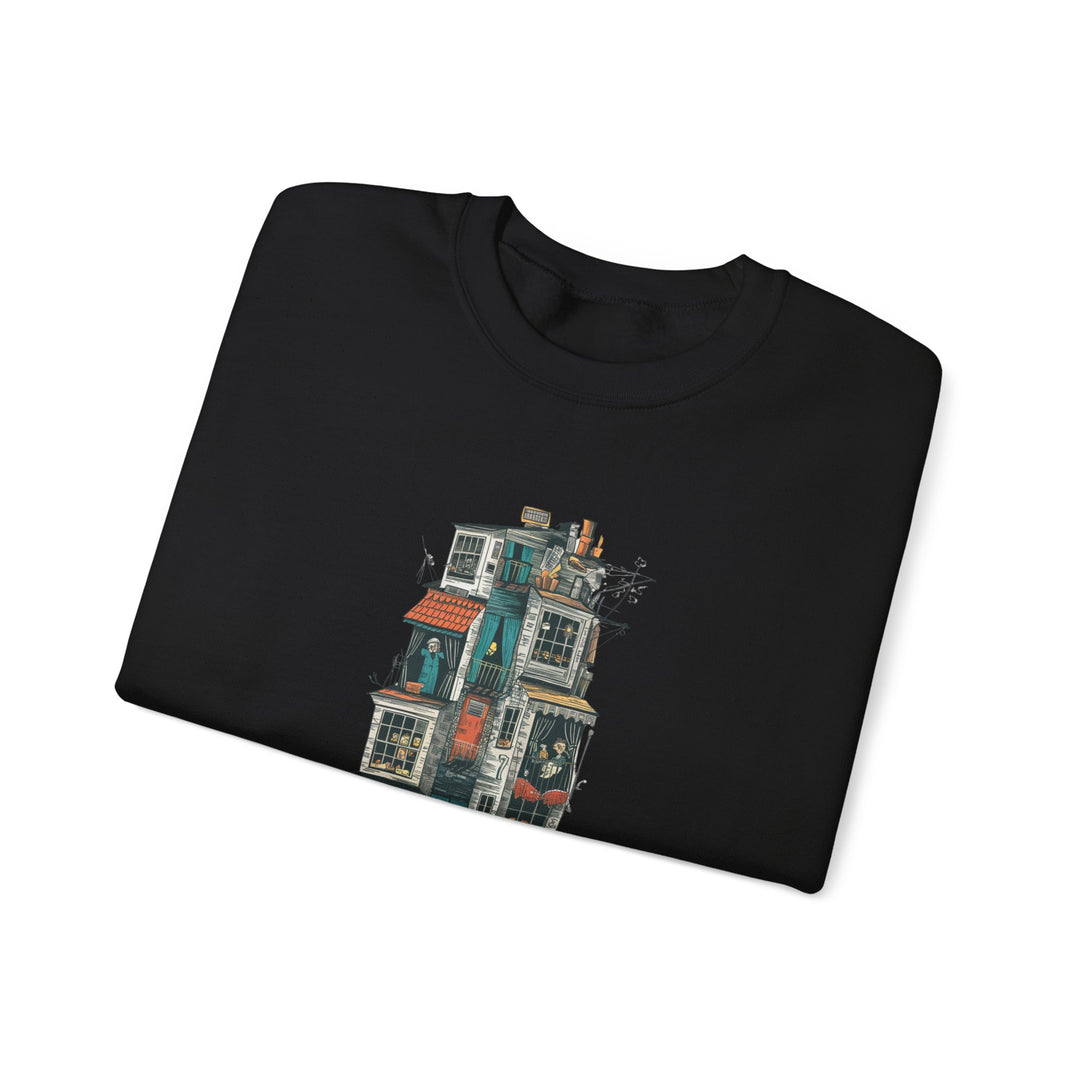 Whimsical Neighbors - Cozy Townhouse Sweatshirt