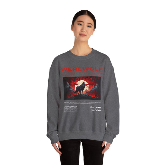 Blood Moon Werewolf Sweatshirt- Moonlit Mountain Lore