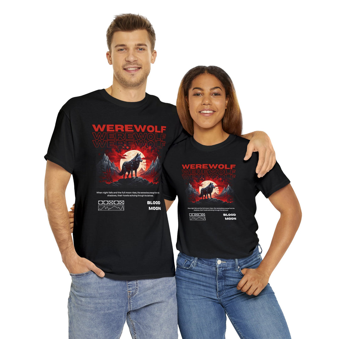 Blood Moon Werewolf T-Shirt - Moonlit Mountain Lore