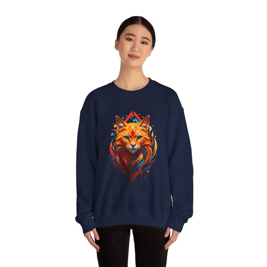 Flame Spirit Cat Sweatshirt - Wildfire Whiskers