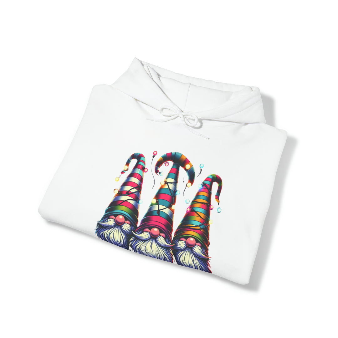 Festive Gnomes in Twinkling Hats Unisex Hoodie - Wave Fusions