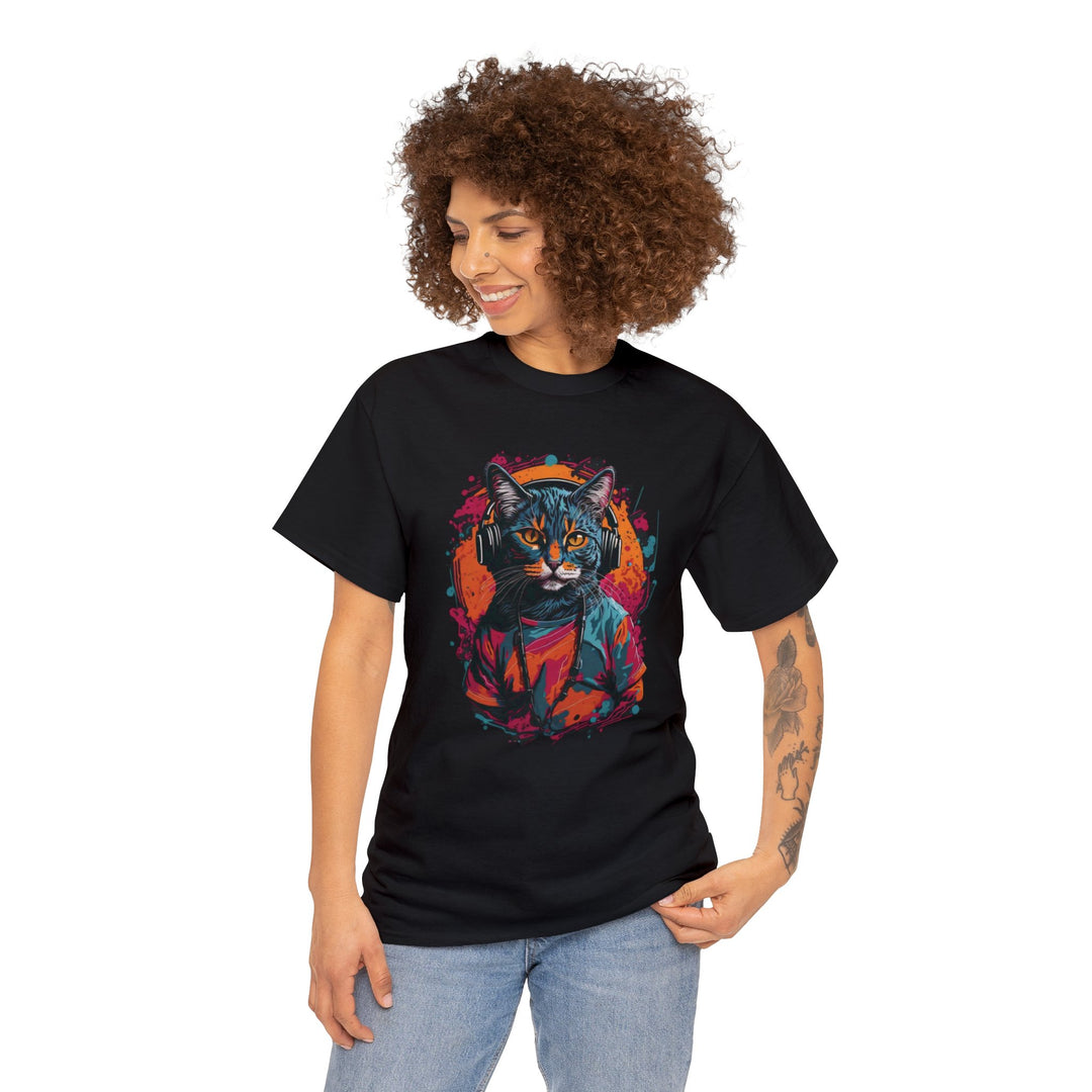 Rhythm and Purr Cat T-Shirt - Tune In Style