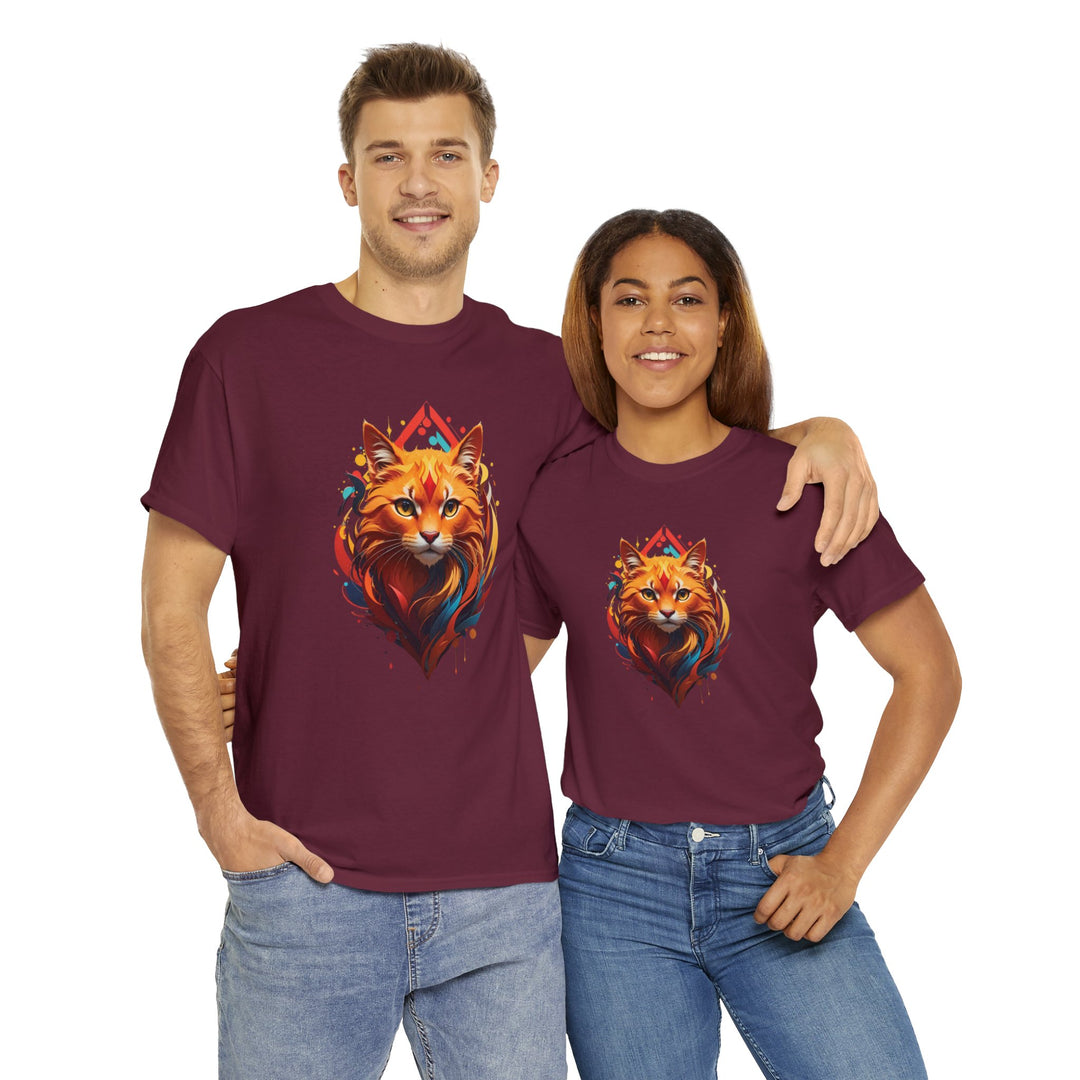 Flame Spirit Cat T-Shirt - Wildfire Whiskers