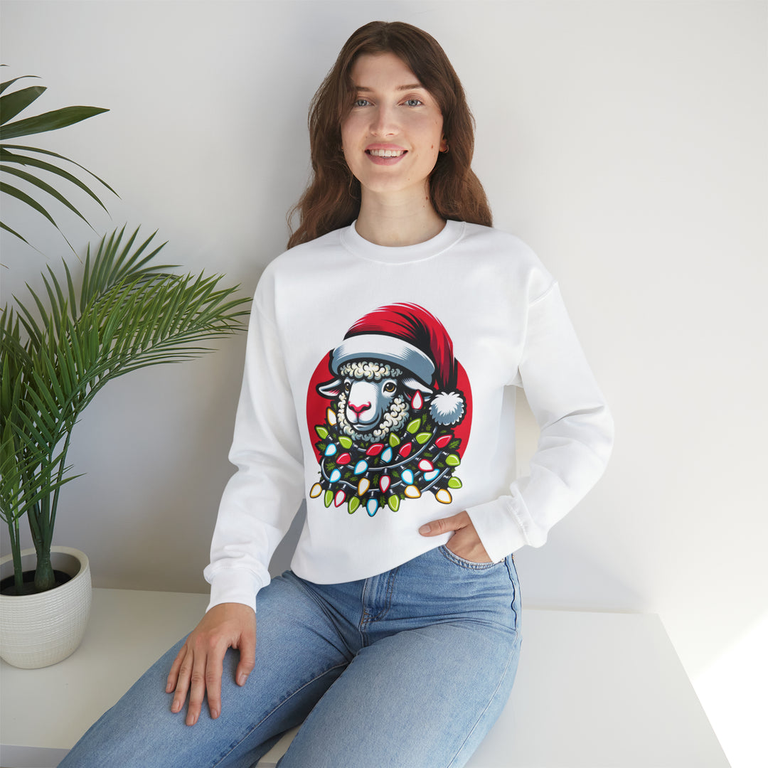 Sheep Christmas Lights Unisex Sweatshirt - Wave Fusions