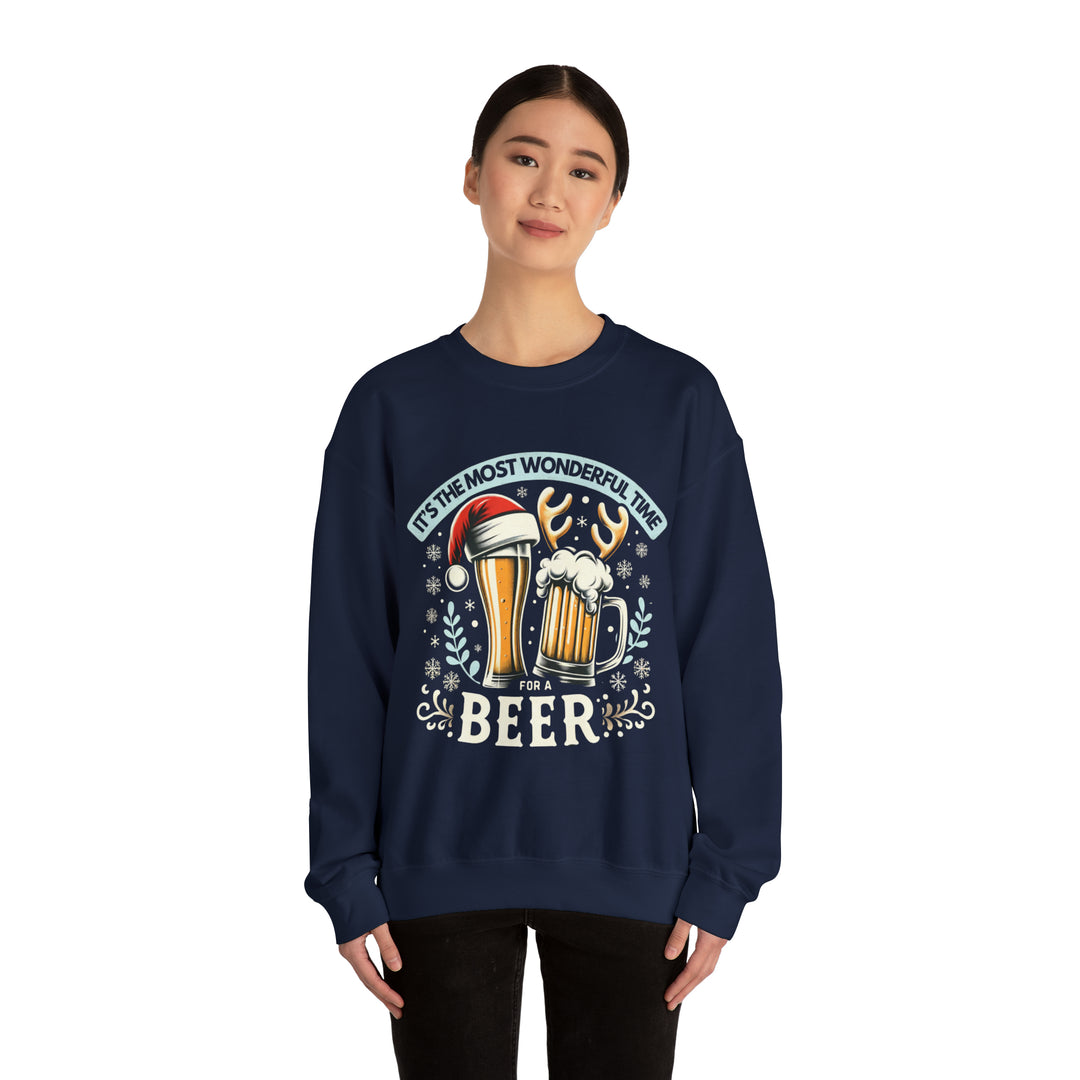 Wonderful Time For A Beer Unisex Sweatshirt - Wave Fusions