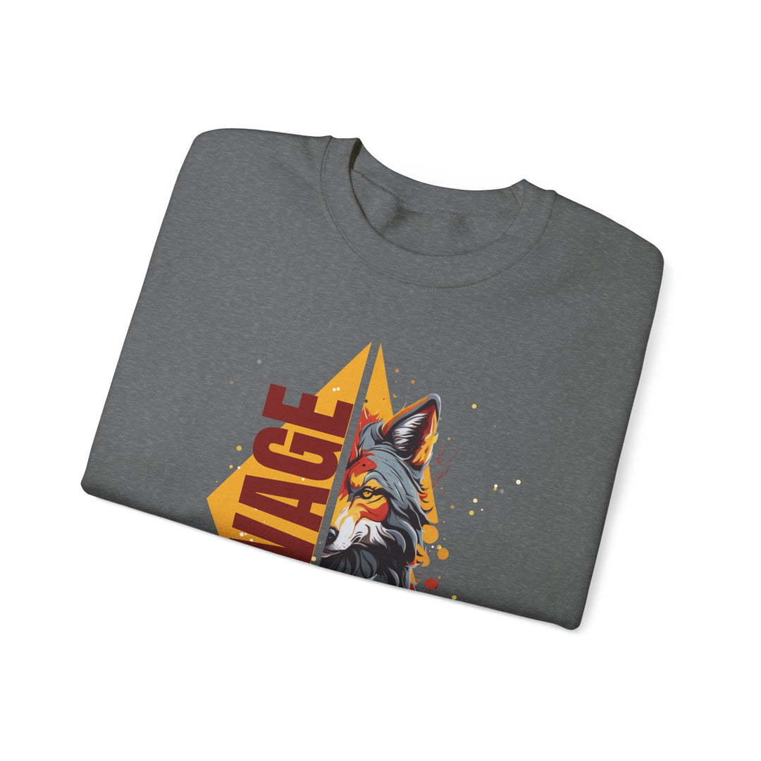 Savage Flame Wolf Sweatshirt - Heat of the Wild