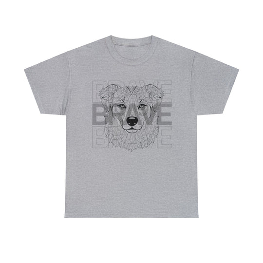 Brave Dog Tribal Canine T Shirt - Mythical Mutt