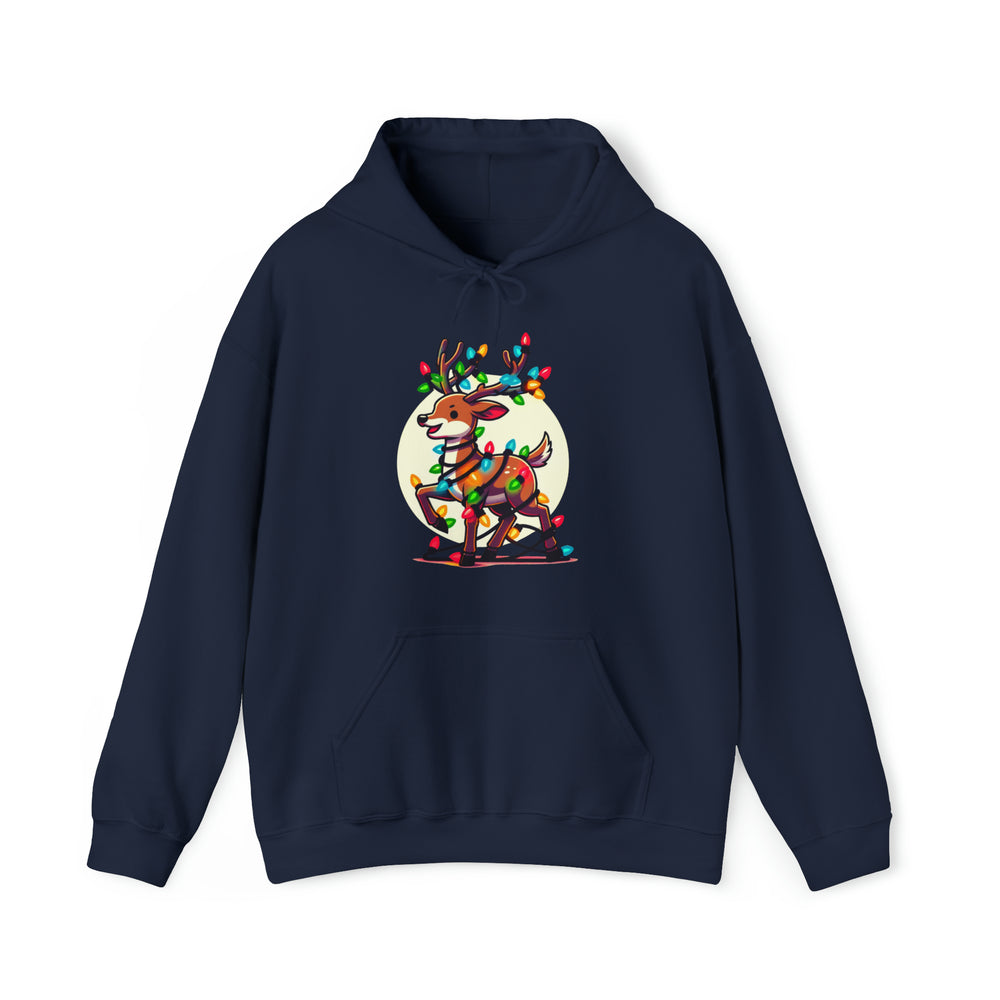 Reindeer Radiance Christmas Cheer Unisex Hoodie - Wave Fusions