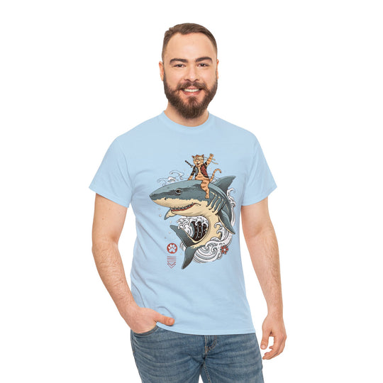 Shark Rider Cat T-Shirt - Aquatic Adventure Gear