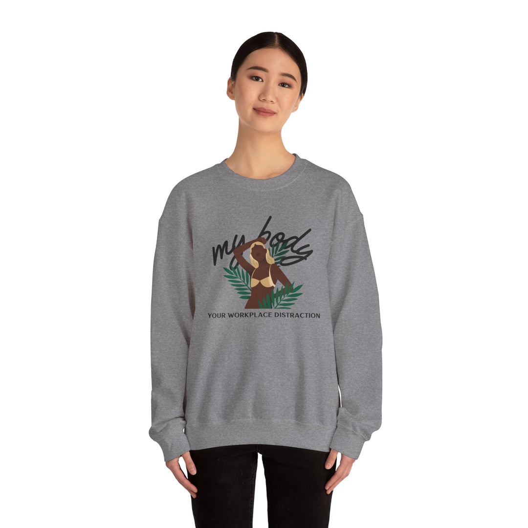 My Body! Your Distraction Golden Glow Tropical Sweatshirt