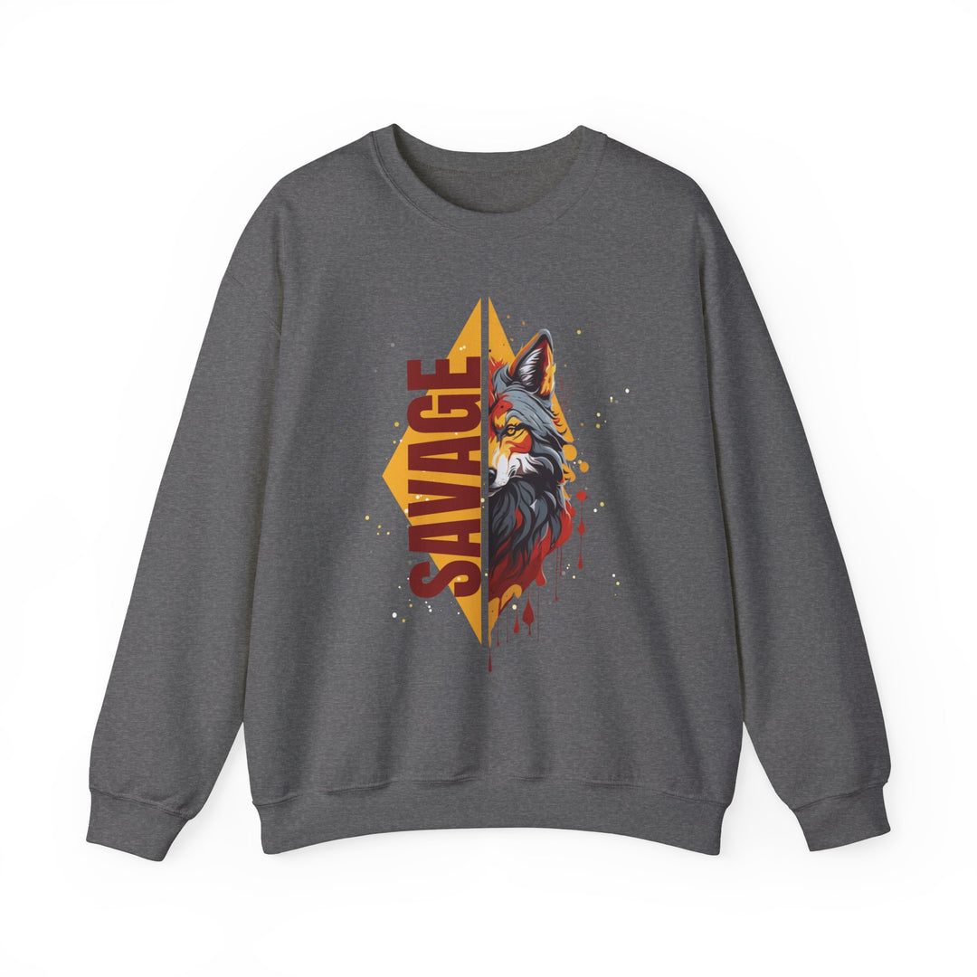 Savage Flame Wolf Sweatshirt - Heat of the Wild