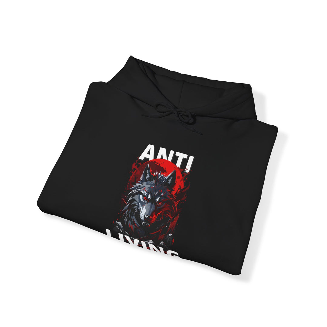 Anti-Living Wolf Hoodie - Dark Rebel Attire