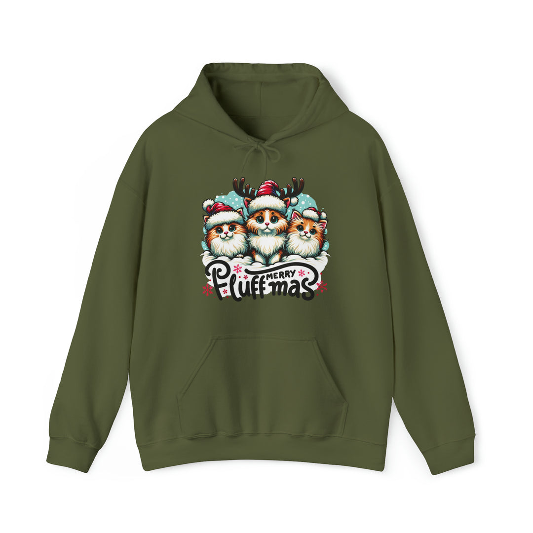 Merry Fluffmas Christmas Unisex Hoodie - Wave Fusions