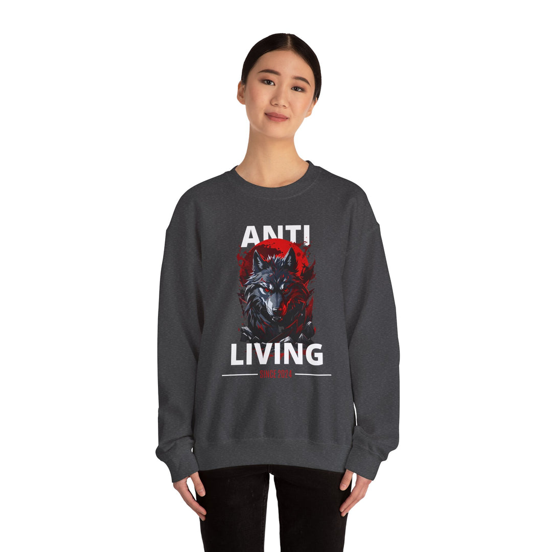 Anti-Living Wolf Sweatshirt - Dark Rebel Attire